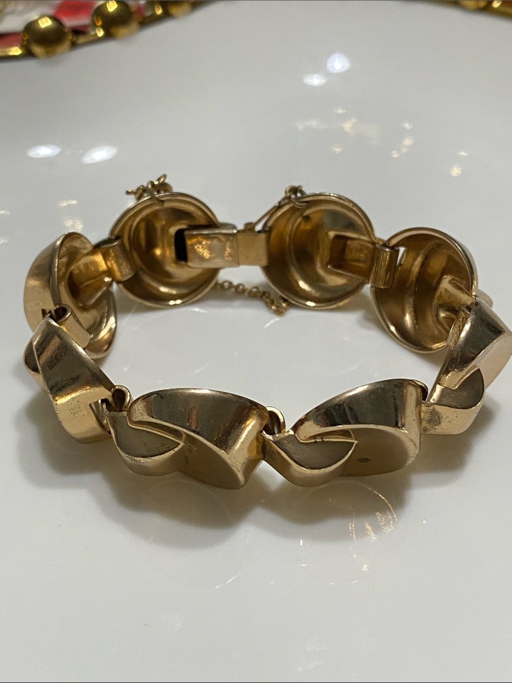 Monet Sculpted Gold-Tone Link Bracelet
